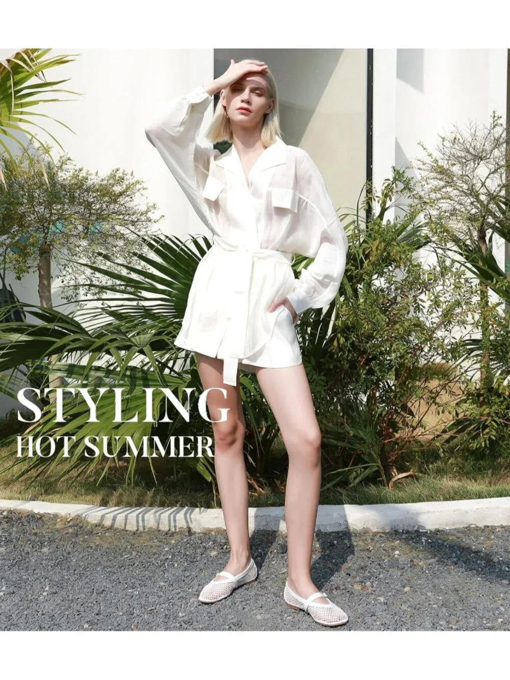 Women's White Mesh Summer Ballet Buckle Strap Mary Jane Flats Sandals Shoes